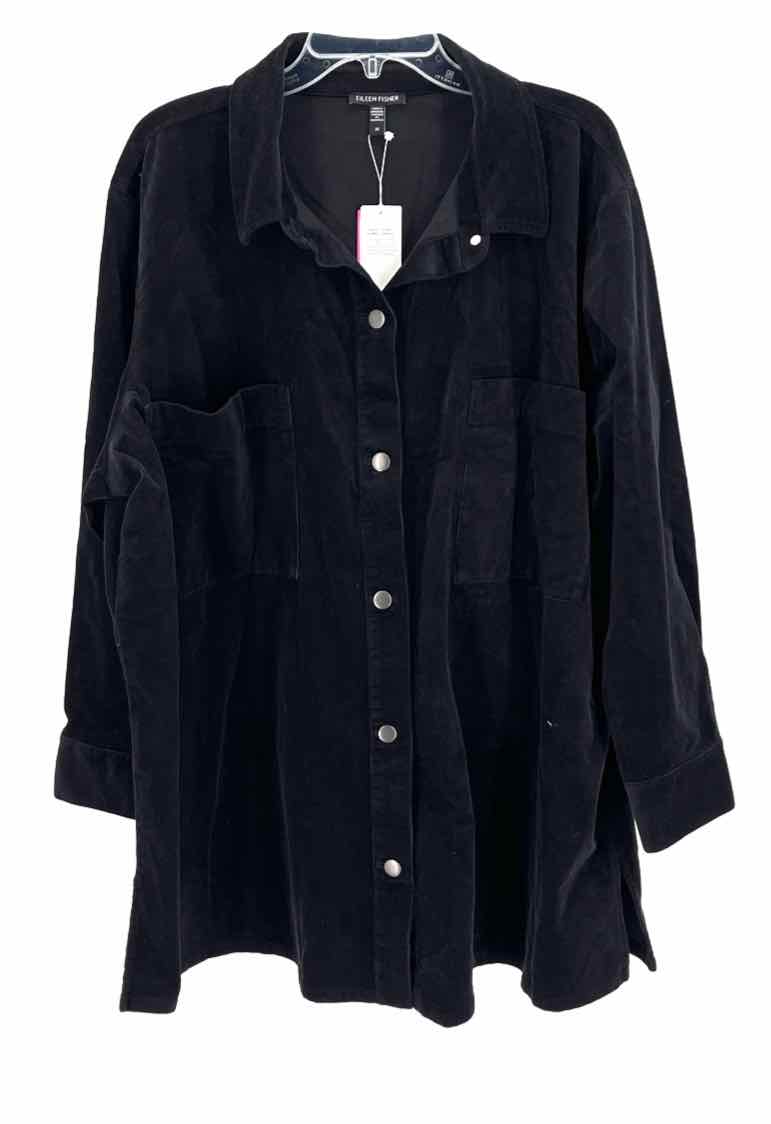 Size 3X Eileen Fisher Black Corduroy Jacket