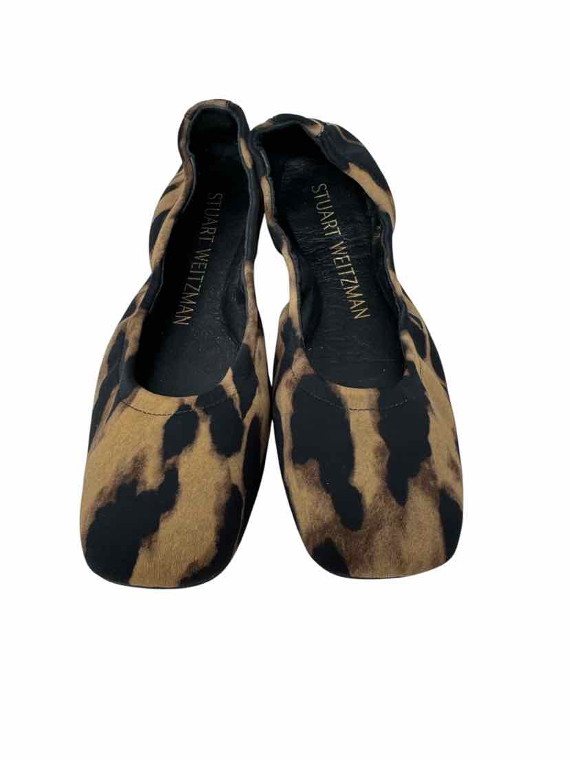Shoe Size 8.5 Stuart Weitzman Brown Print Flats