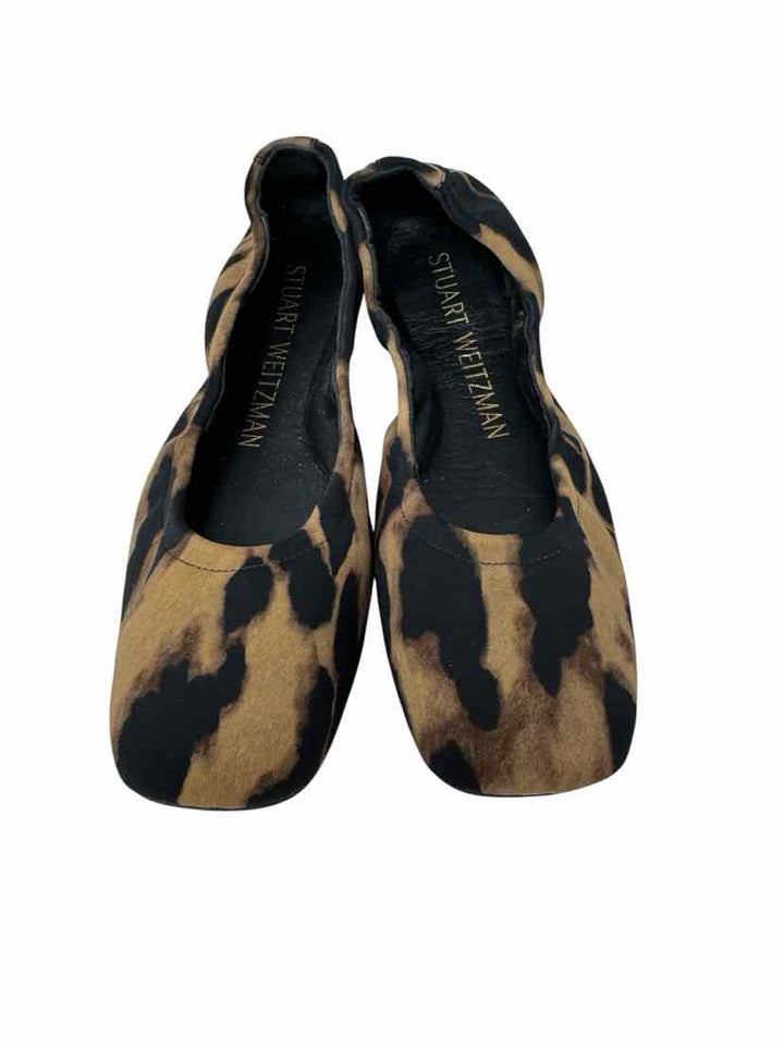 Shoe Size 8.5 Stuart Weitzman Brown Print Flats