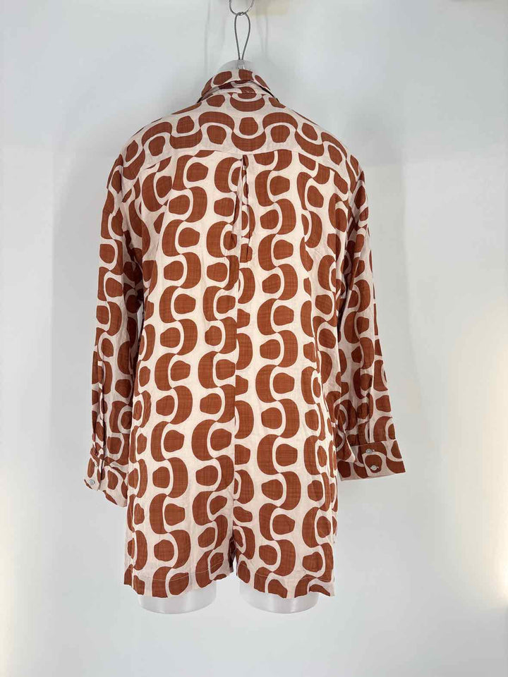 Size L Brown Print Shirt