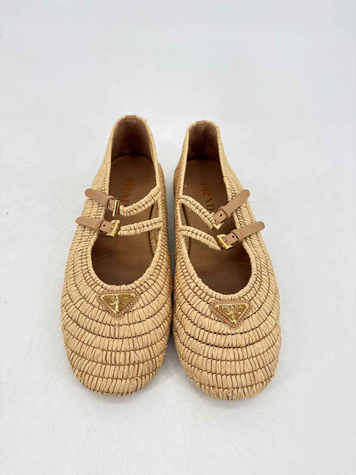 Shoe Size 38.5 PRADA Cream Luxury - Flats