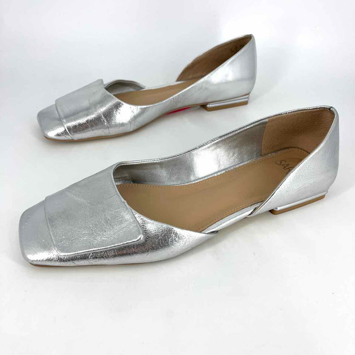 Shoe Size 10 FRANCO SARTO Silver Flats