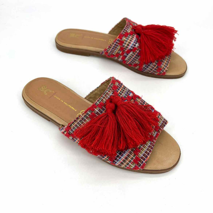 Shoe Size 6.5 Red Print Sandals