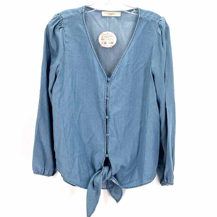 Size M LOFT Blue Chambray Dress