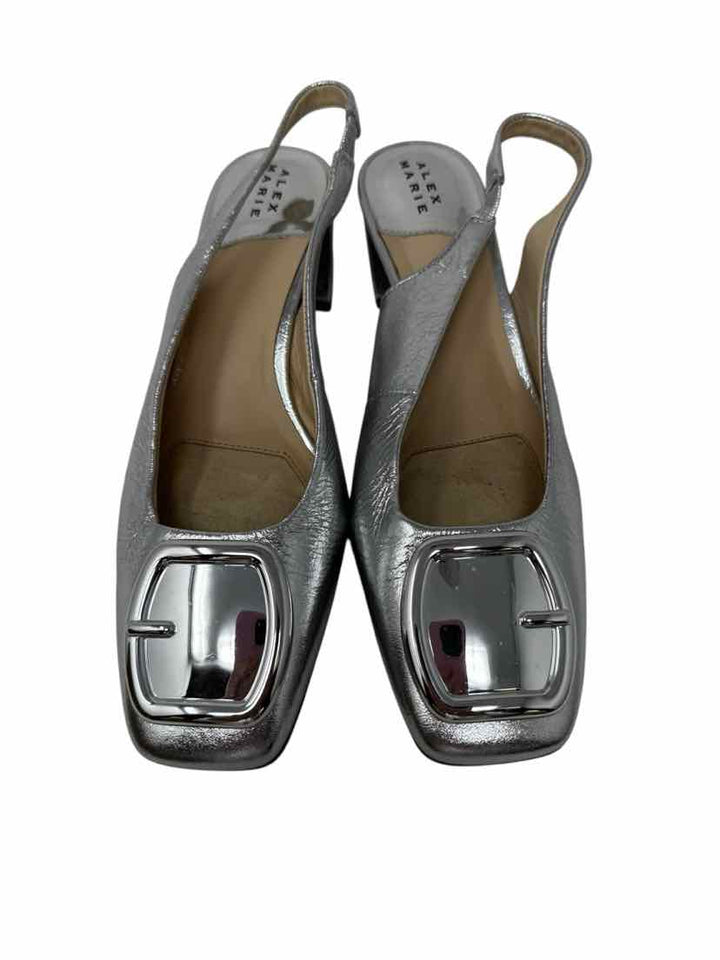 Shoe Size 6.5 ALEX MARIE Silver Leather Pumps
