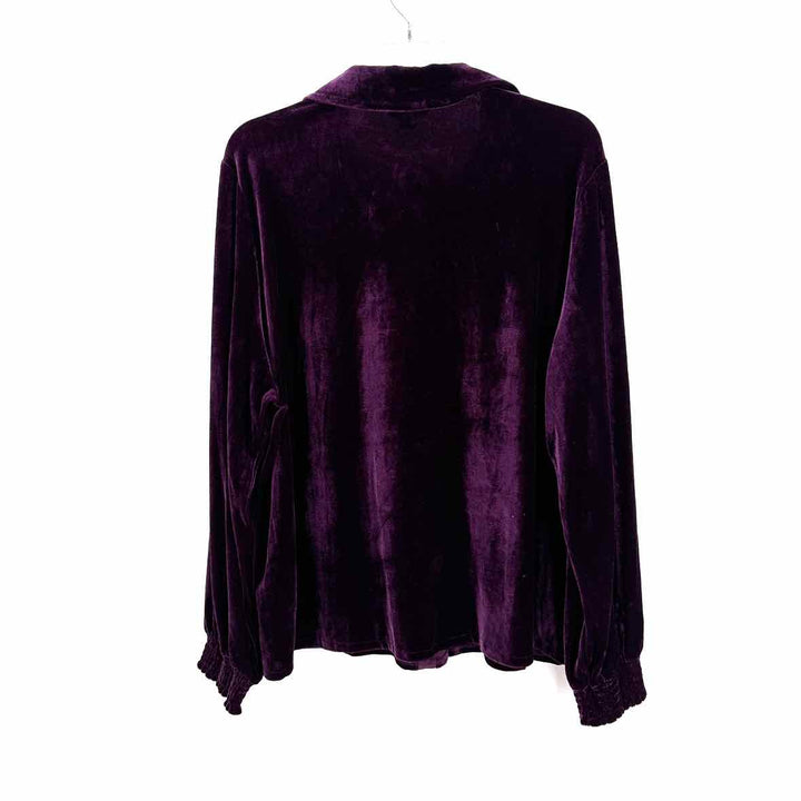 Size 2X BELLADINI Purple Velvet Shirt