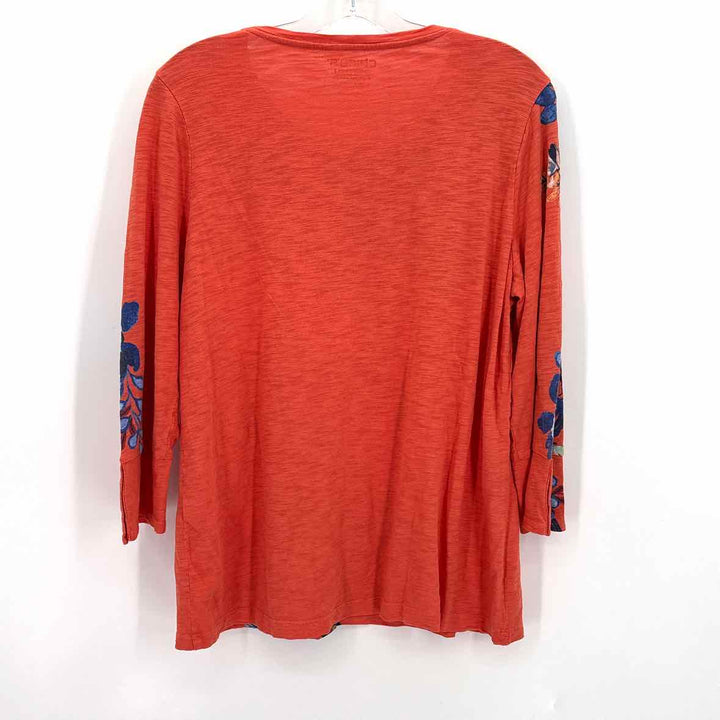 Size 2 Chico's Orange Cotton Shirt