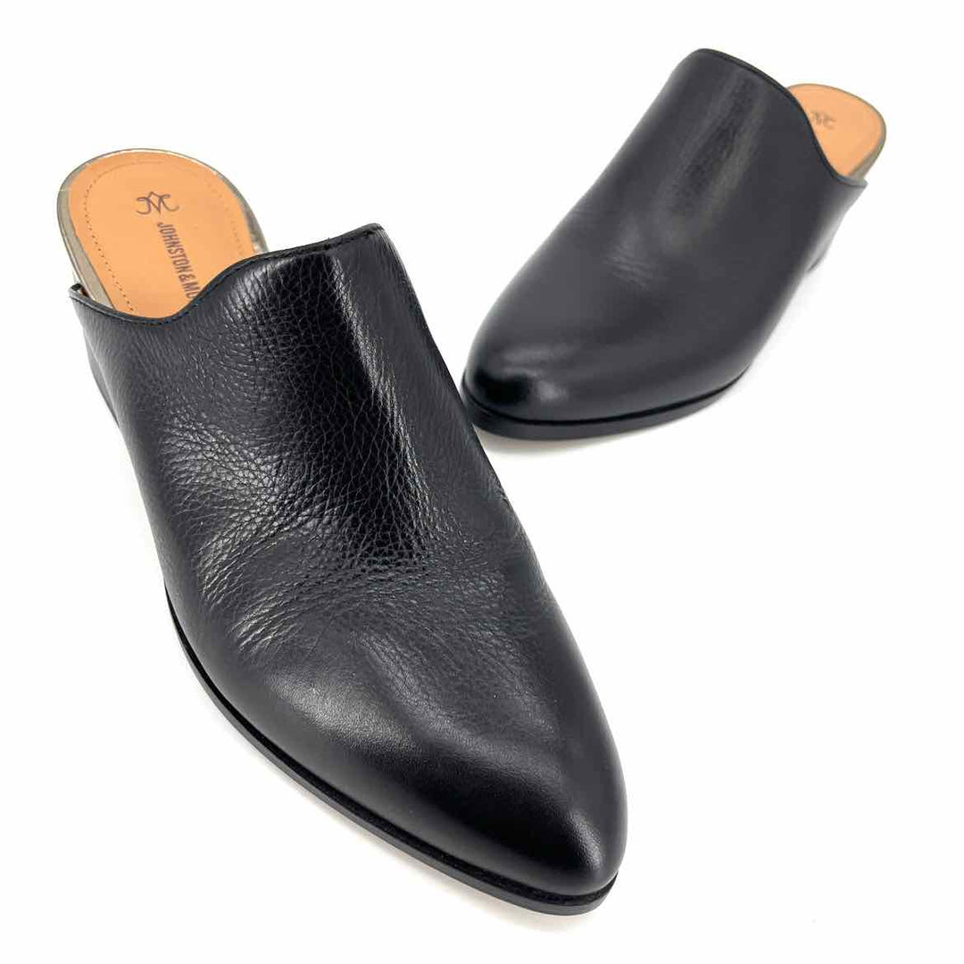 Shoe Size 8.5 JOHNSTON & MURPHY Black Leather Mules