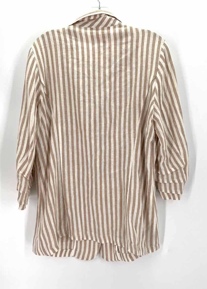 Size XL HALSTON Tan Linen Blazer