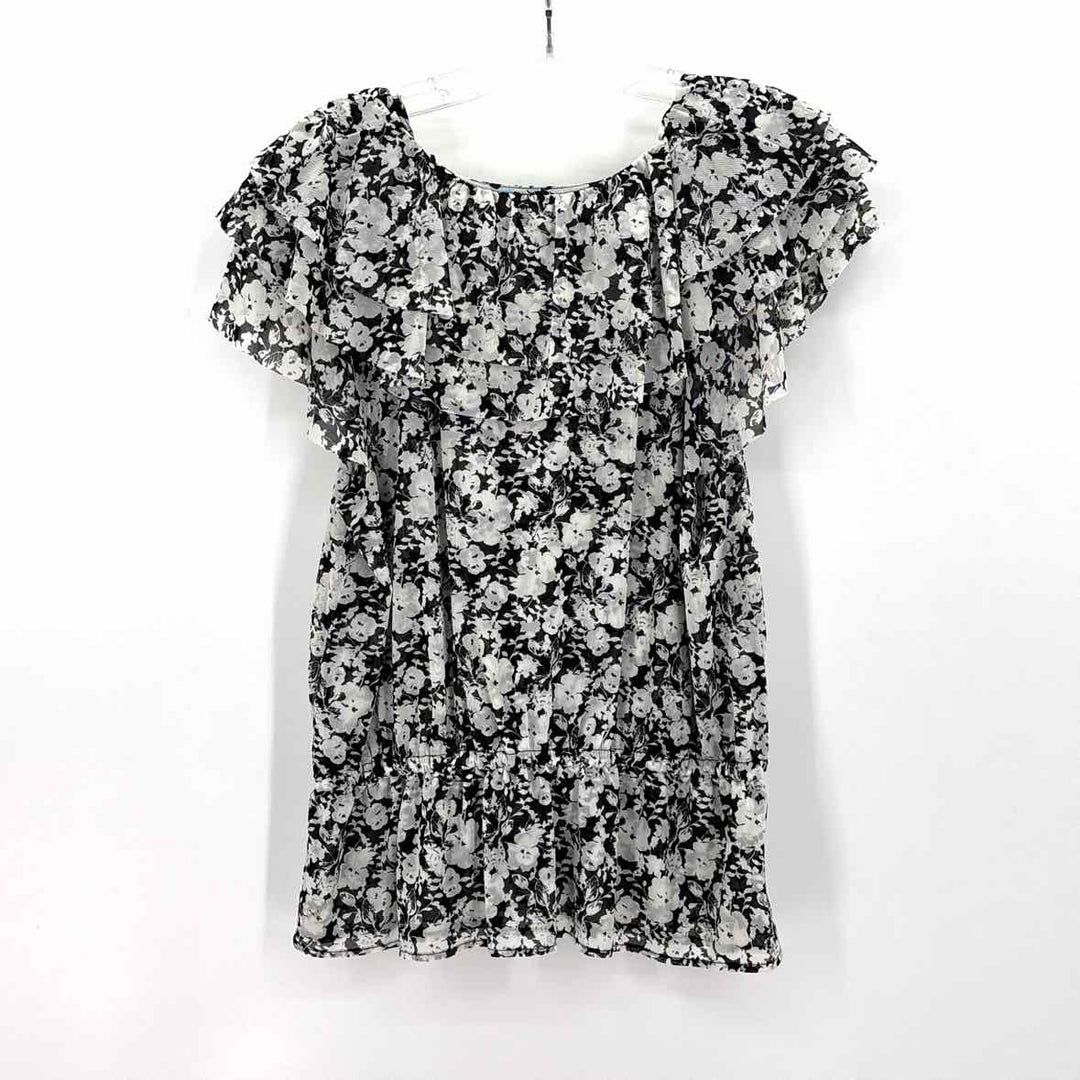 Size L White House Black Market Black Mesh Shirt