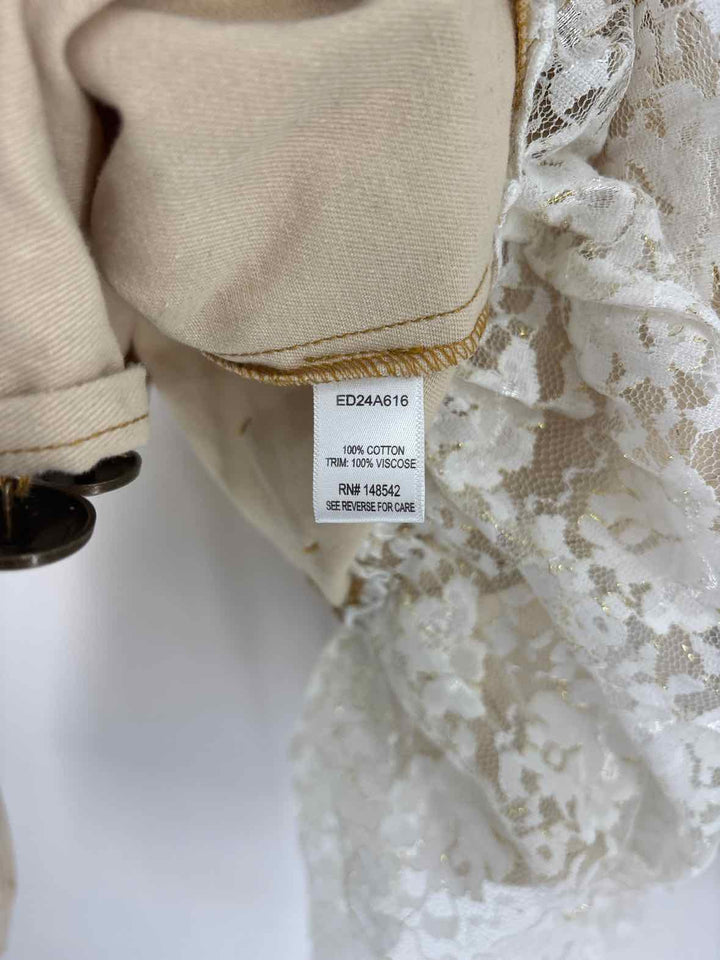 Size L Anthropologie Tan Lace Jacket