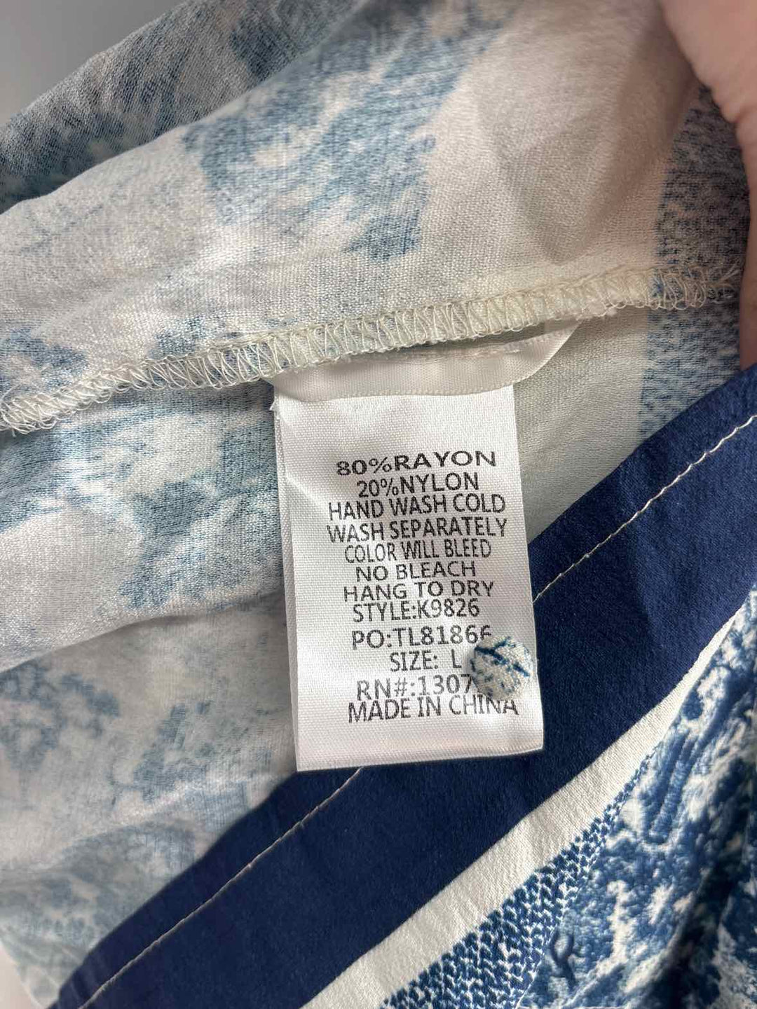 Size L Umgee Blue Print Dress