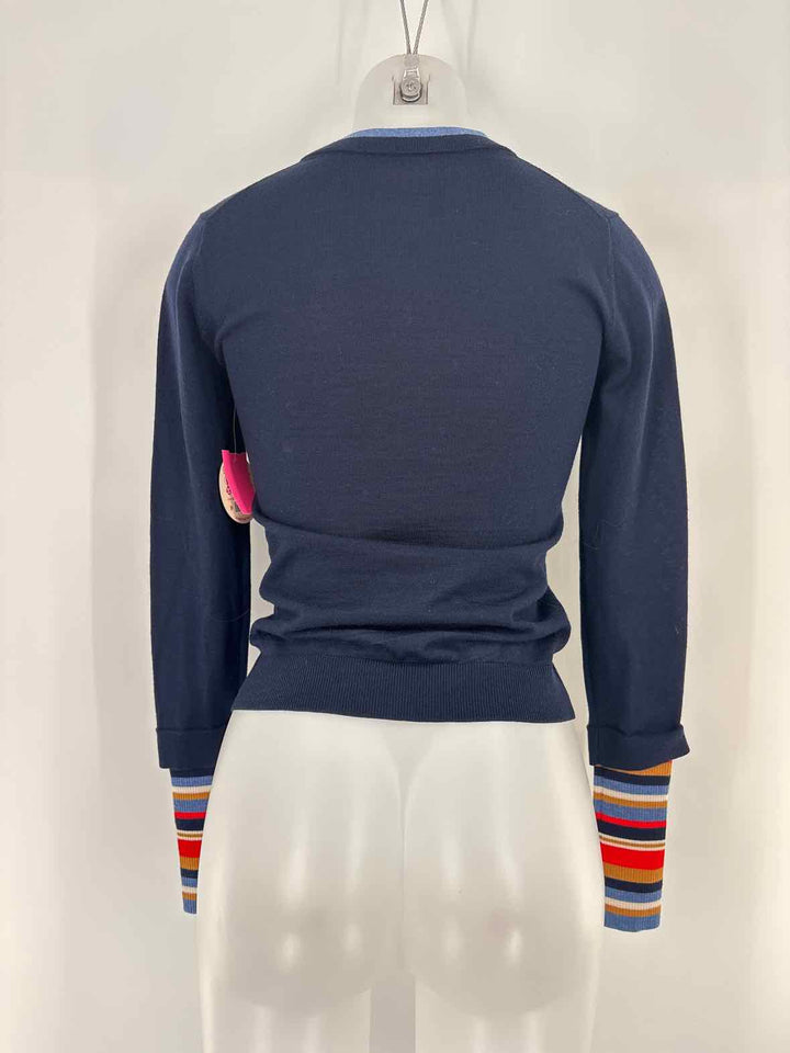Size XS VERONICA BEARD Navy Print Sweater