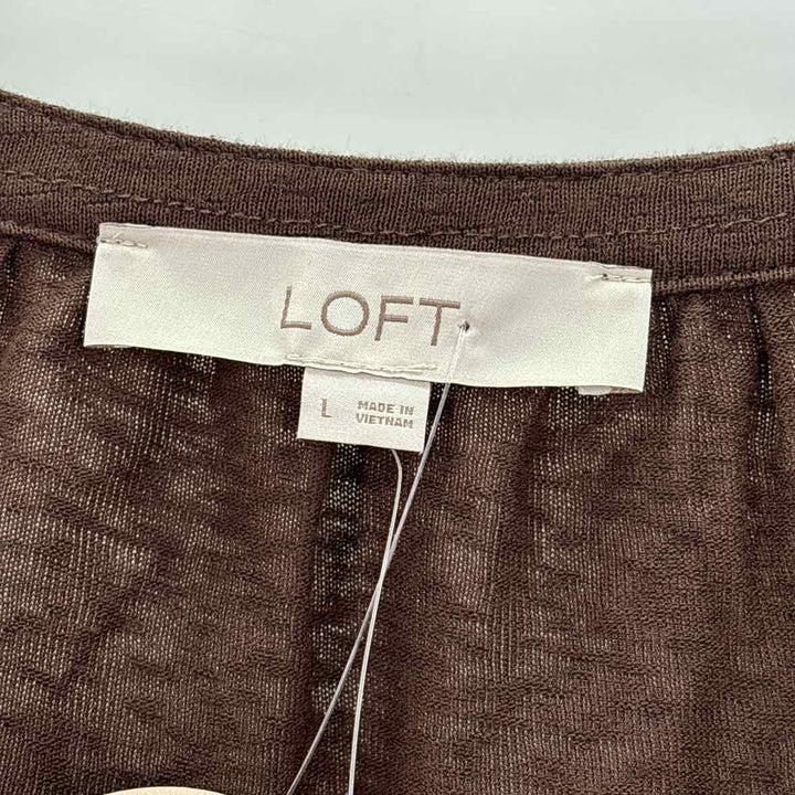 Size L LOFT Brown Knit Shirt