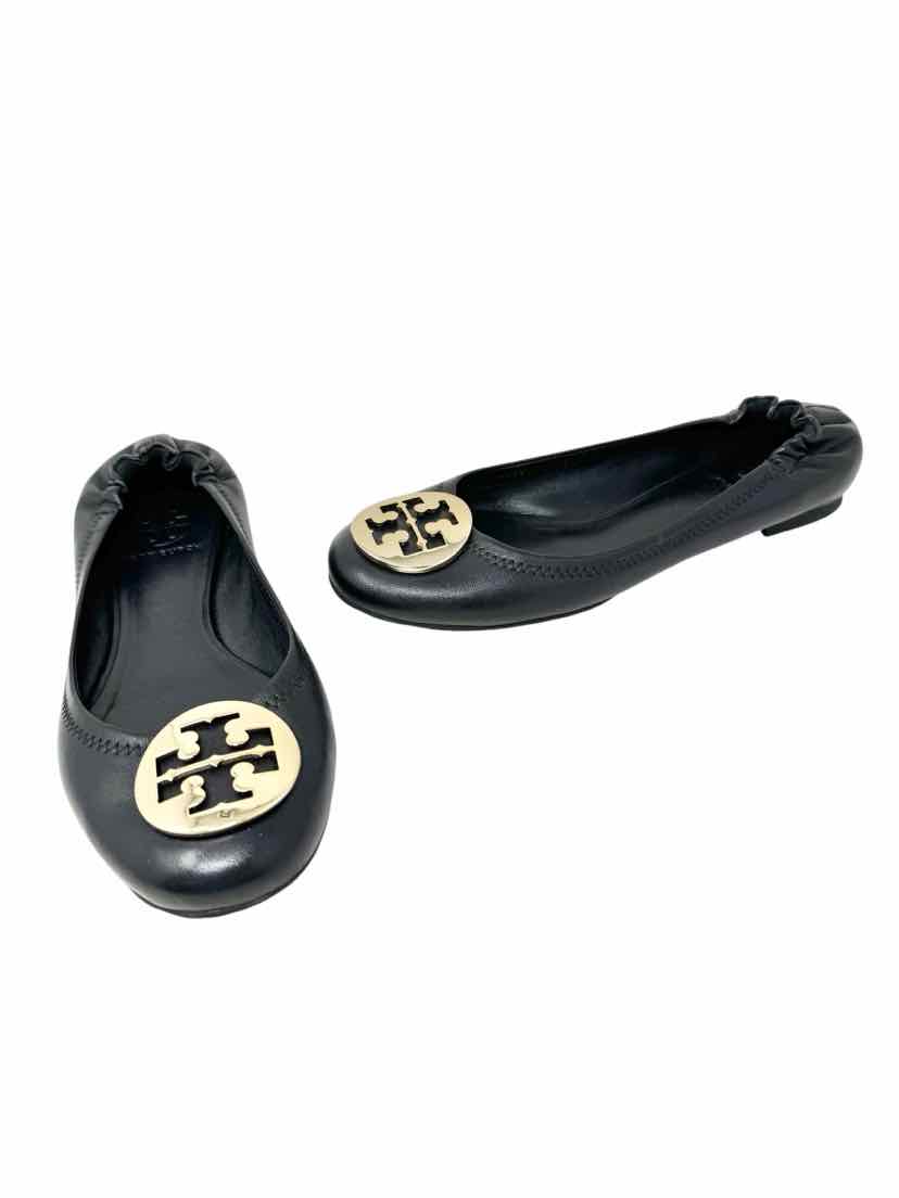 Shoe Size 7.5 Tory Burch Black Leather Flats