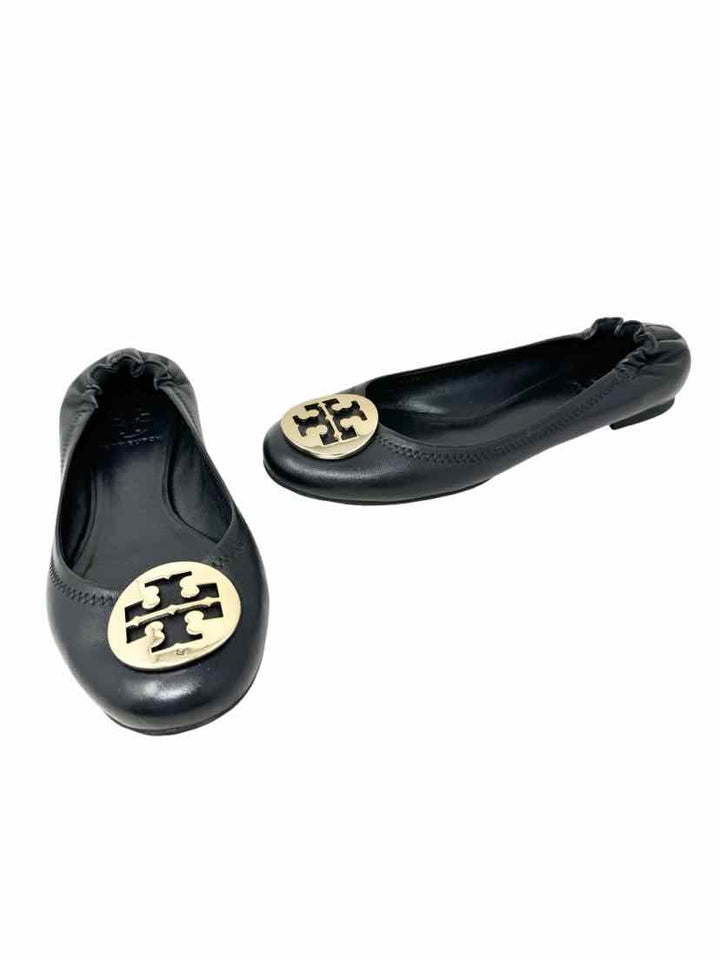 Shoe Size 7.5 Tory Burch Black Leather Flats