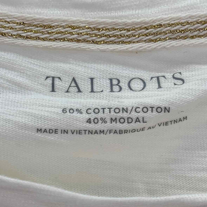 Size XL Talbots Cream Knit Sequined Shirt