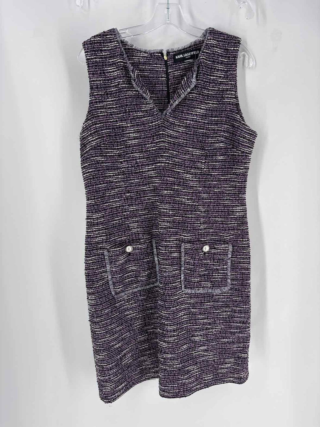 Size 14 KARL LAGERFELD Purple Tweed Dress