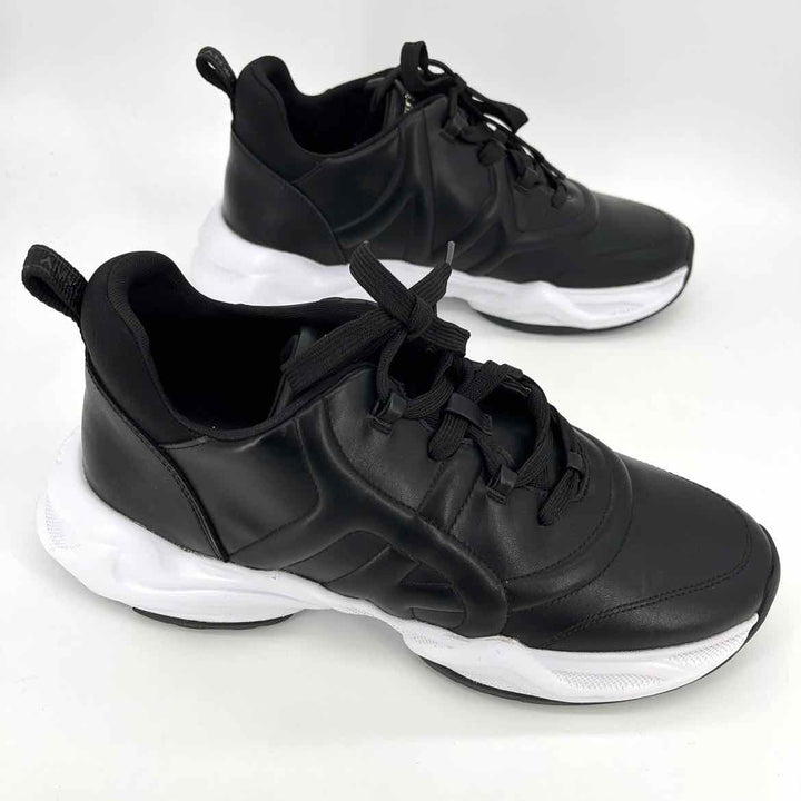 Shoe Size 10 DKNY Black Faux Leather Sneakers