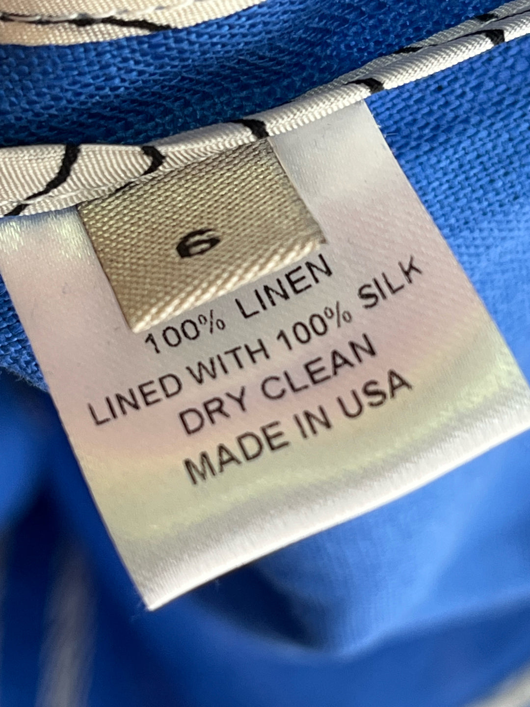 Size 6 LELA ROSE Blue Linen Luxury - Dress