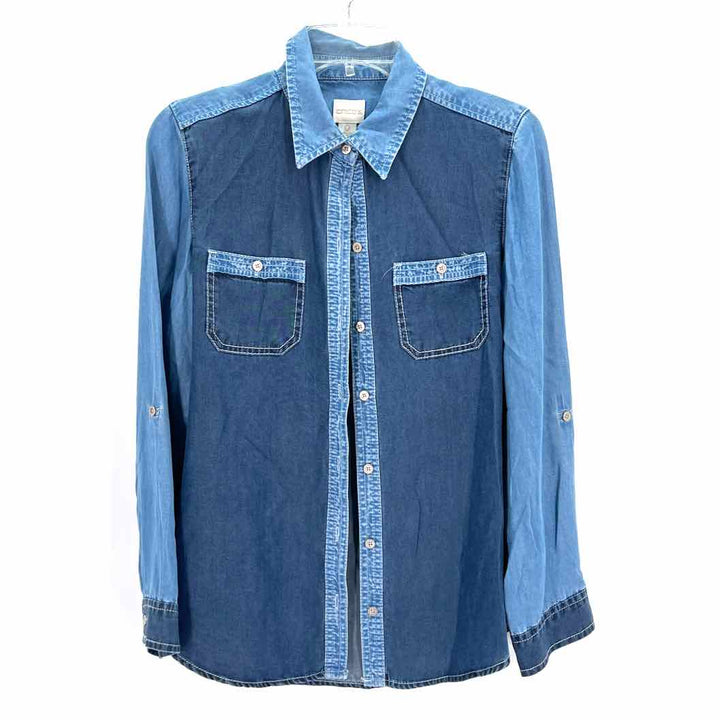 Size S Chico's Blue Chambray Shirt