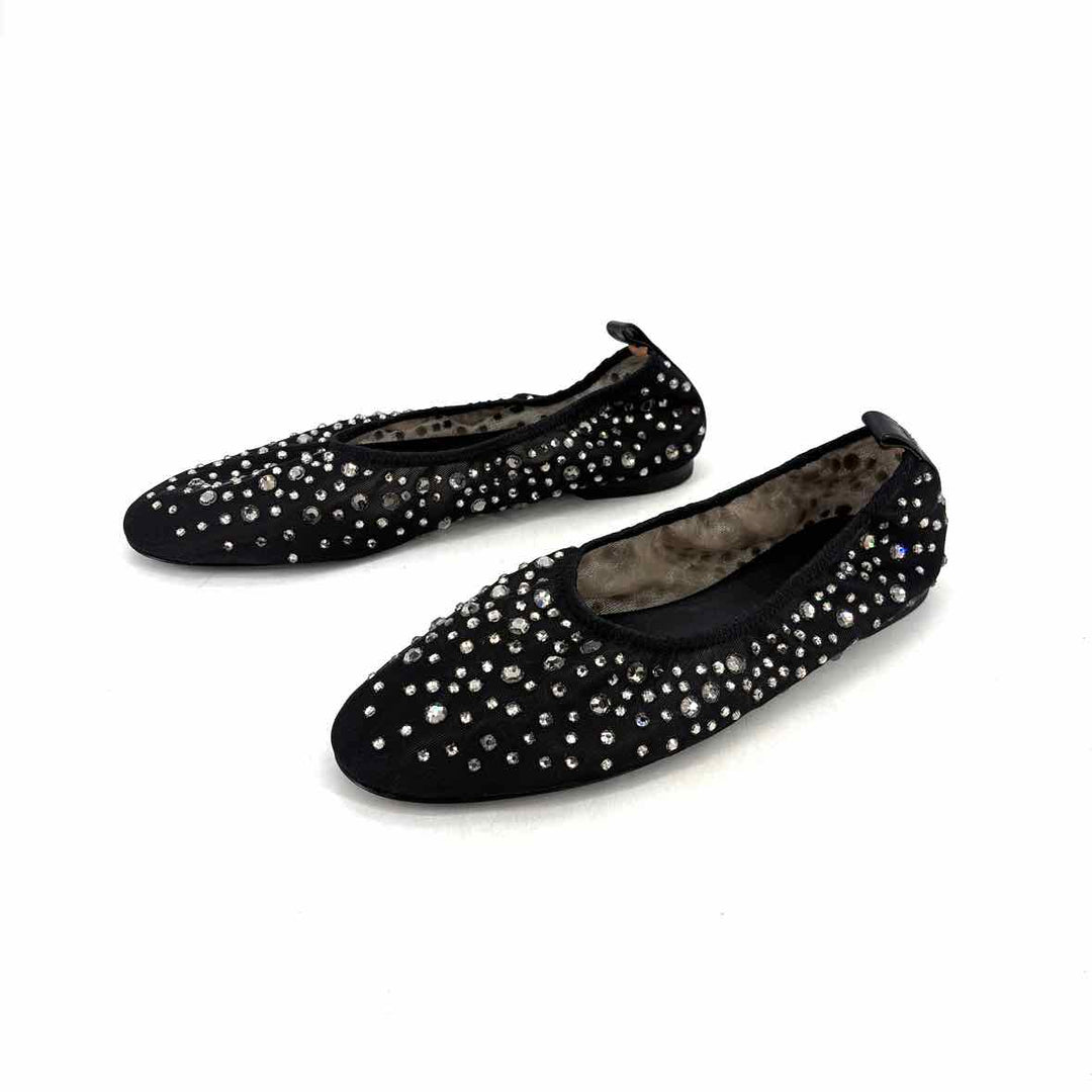 Shoe Size 9 Tory Burch Black Mesh Leather Flats