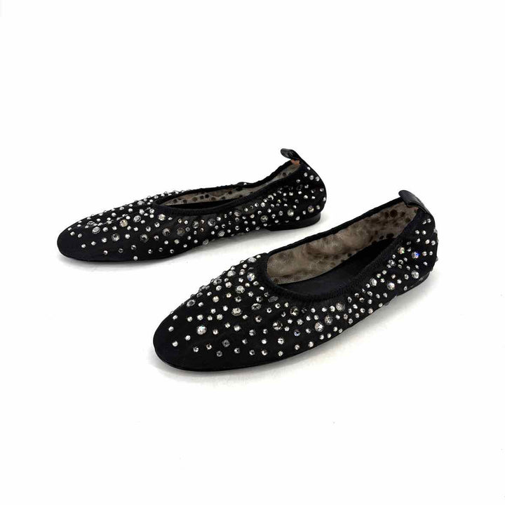 Shoe Size 9 Tory Burch Black Mesh Leather Flats