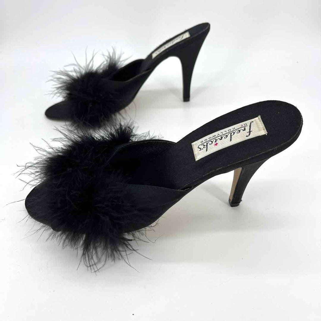 Shoe Size 9 Black Satin Pumps