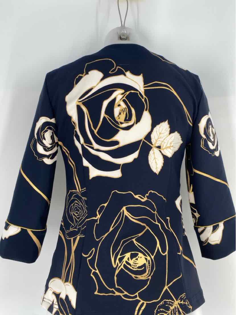 Size 6 JOSEPH RIBKOFF Navy Print Jacket