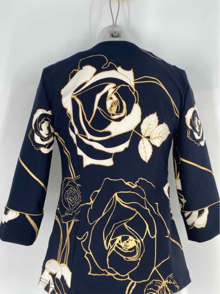 Size 6 JOSEPH RIBKOFF Navy Print Jacket