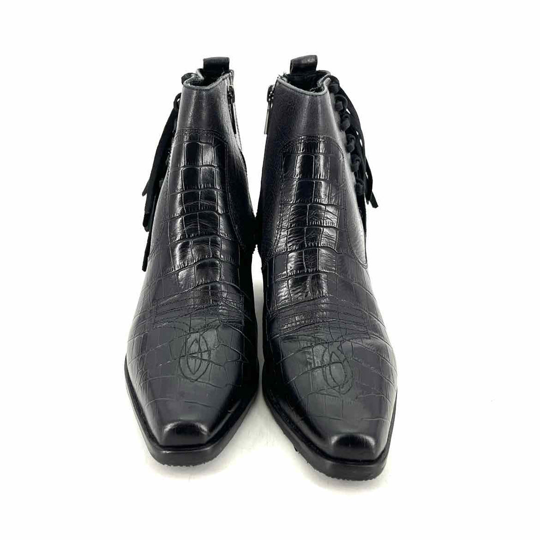 Shoe Size 8.5 DONALD PLINER Black Leather Boots