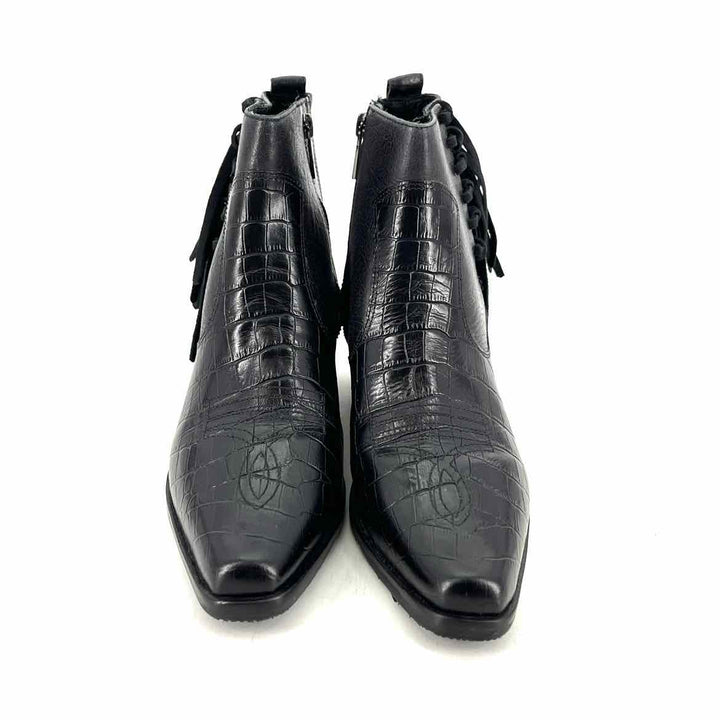 Shoe Size 8.5 DONALD PLINER Black Leather Boots