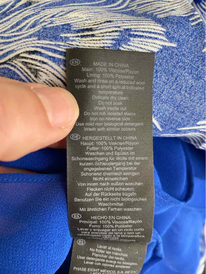 Size 8 HOBBS Blue Print Dress