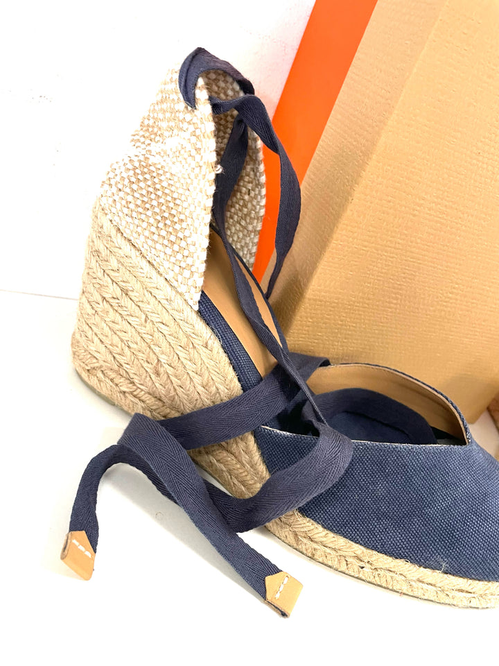 Shoe Size 39 CASTANEZ Blue Linen Sandals