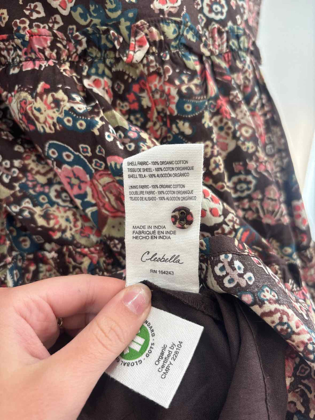 Size XS CLEOBELLA Brown Print Dress
