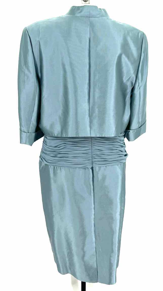 Size 16 Adrianna Papell Blue Satin Dress