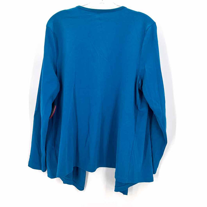 Size L ISSAC MIZRAHI Blue Knit Cardigan