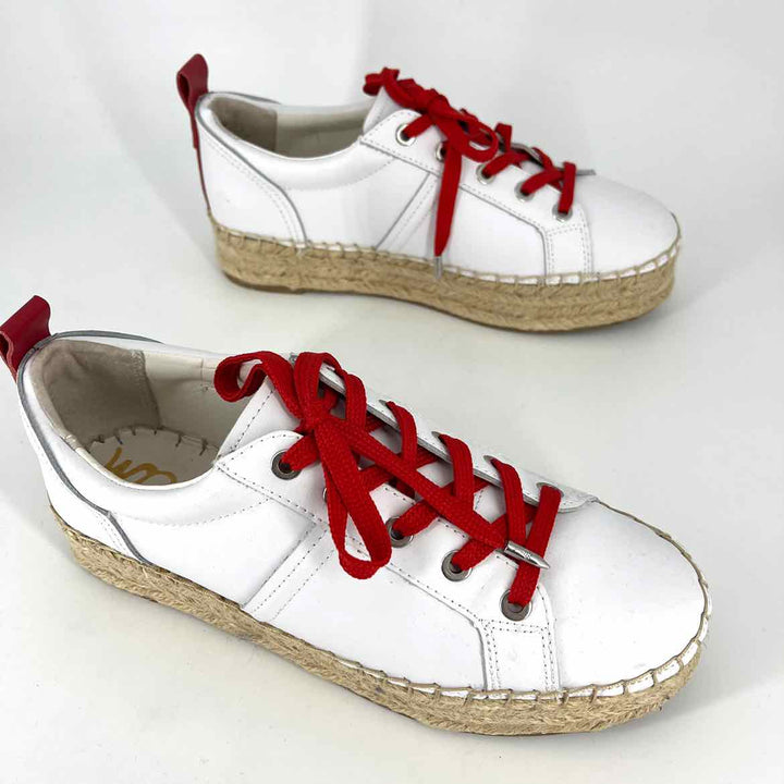 Shoe Size 7.5 Sam Edeleman White Leather Sneakers