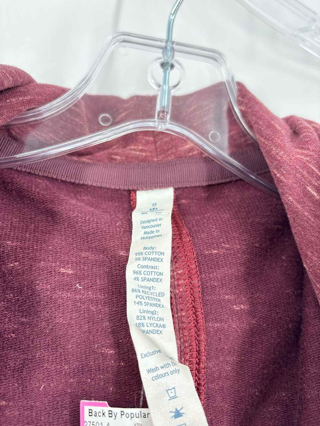 Size 8 Lululemon Magenta Jacket