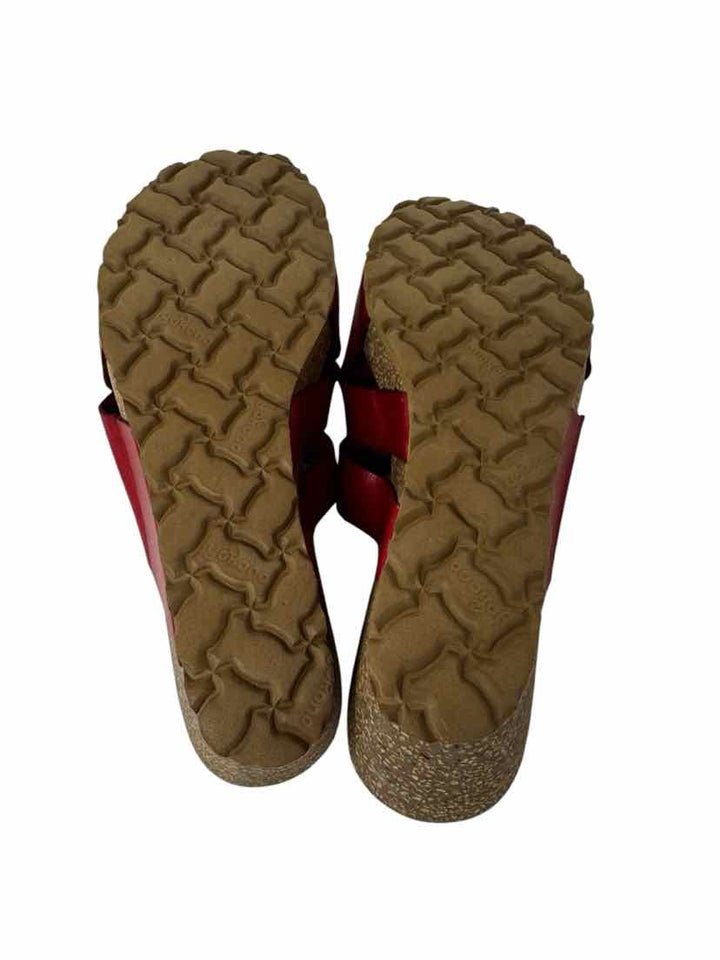 Shoe Size 7.5 Red Leather Sandals
