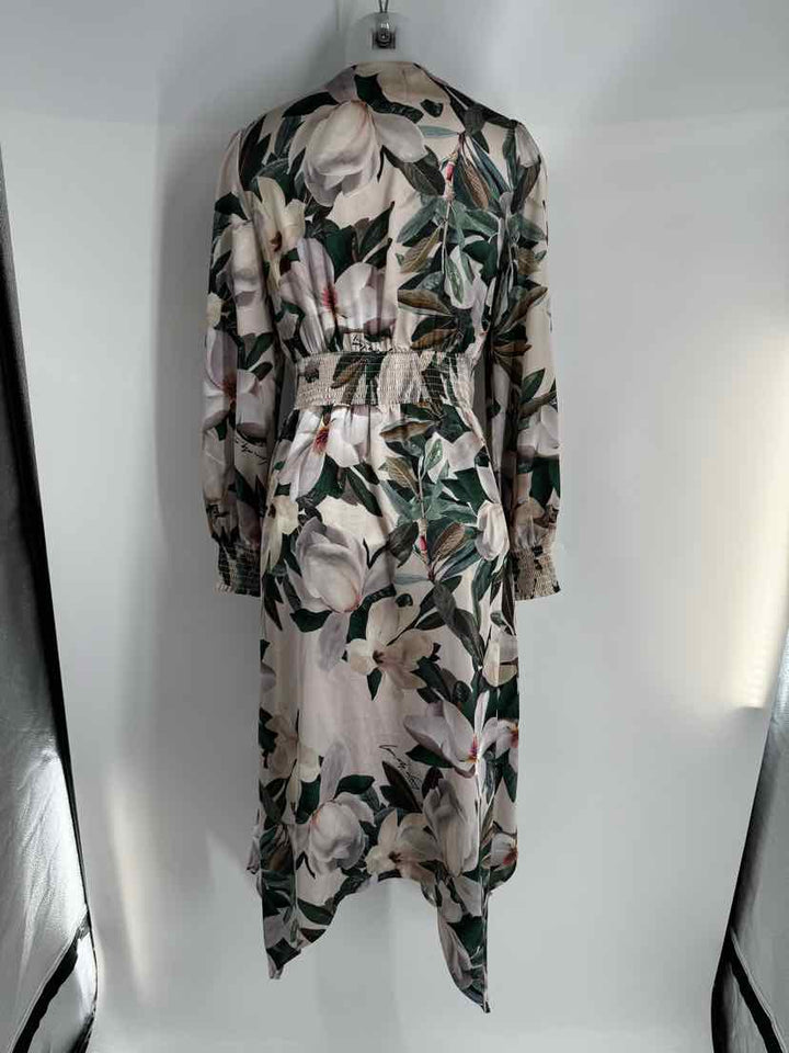 Size 6 ALL SAINTS TAN PRINT Dress