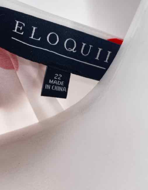 Size 22 ELOQUII White Print Dress