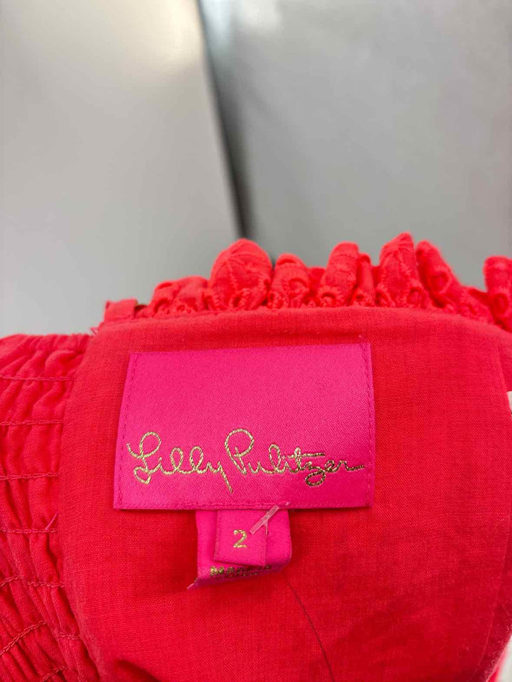 Size 2 Lilly Pulitzer Orange Lace 2 PC Dress