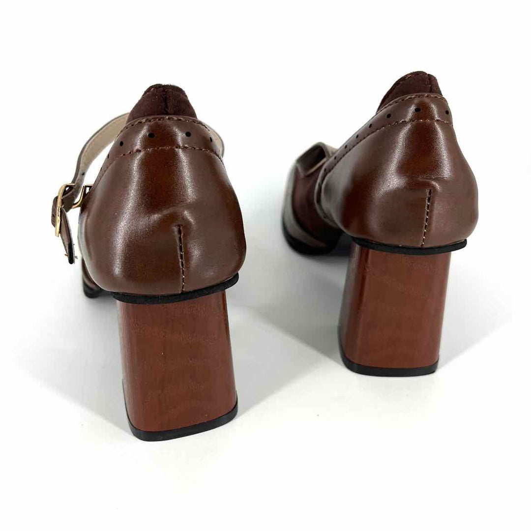 Shoe Size 41 Brown Faux Leather Pumps