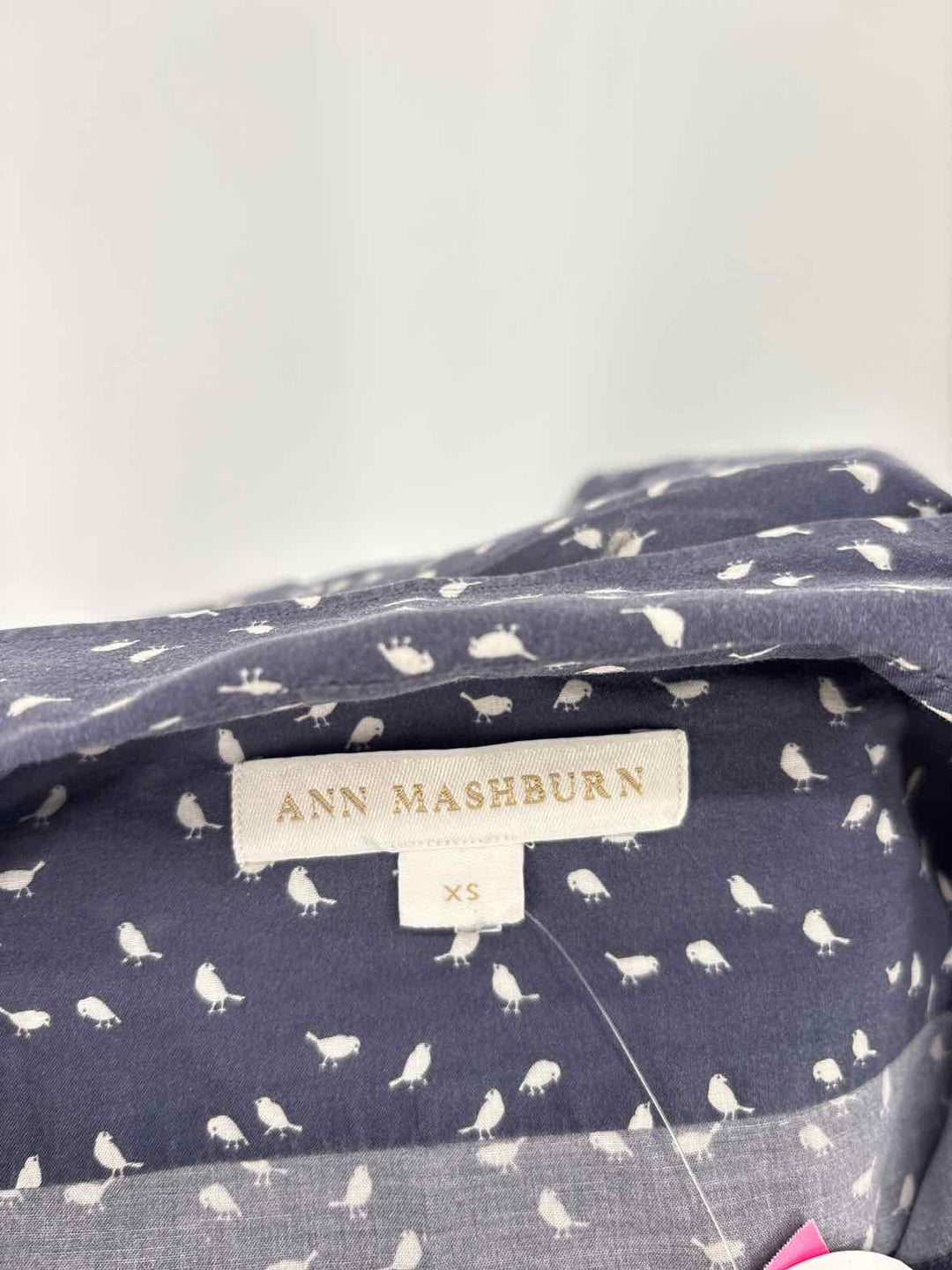 Size XS ANN MASHBURN Blue Print Shirt