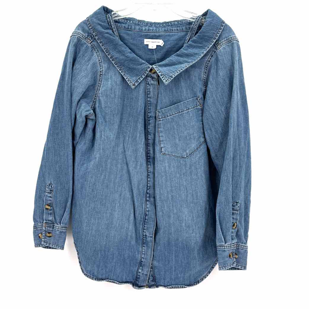Size M GOOD AMERICAN Blue Denim Shirt