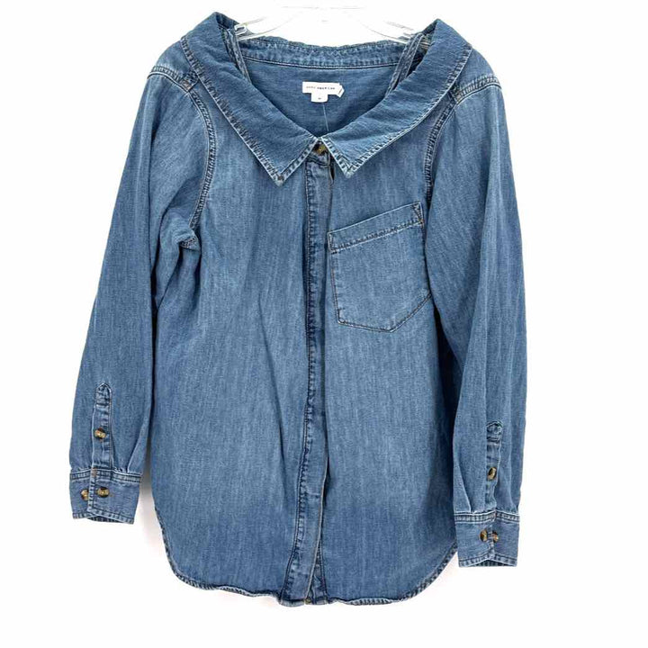 Size M GOOD AMERICAN Blue Denim Shirt