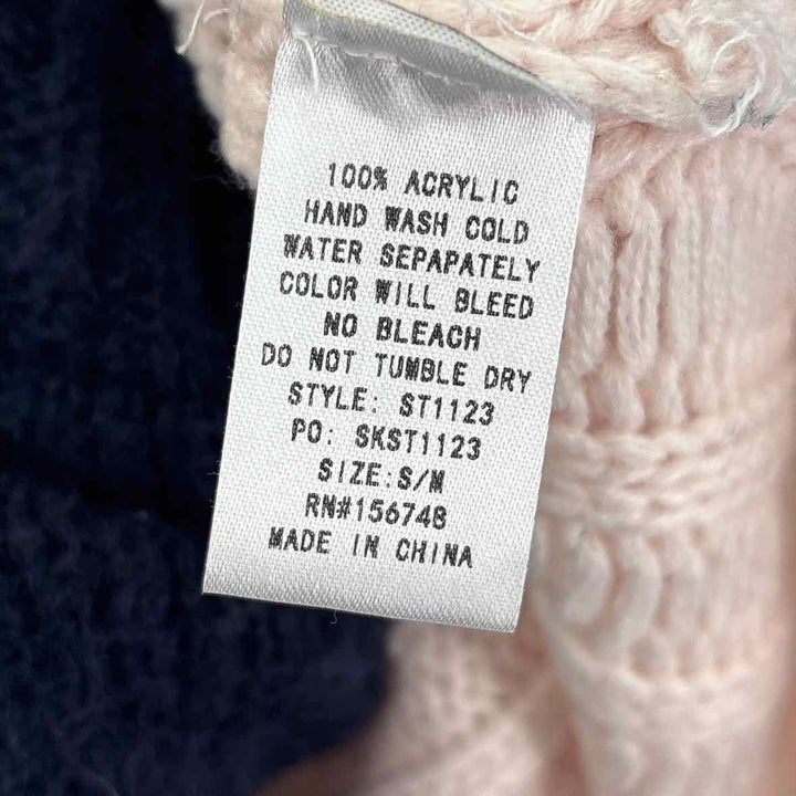 Size S/M HUDSON GREY Pale Pink Knit Sweater