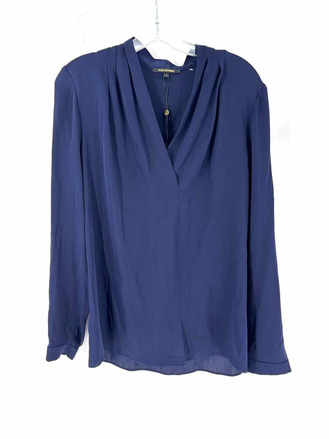 Size L KOBI HALPERIN Navy Sateen Shirt