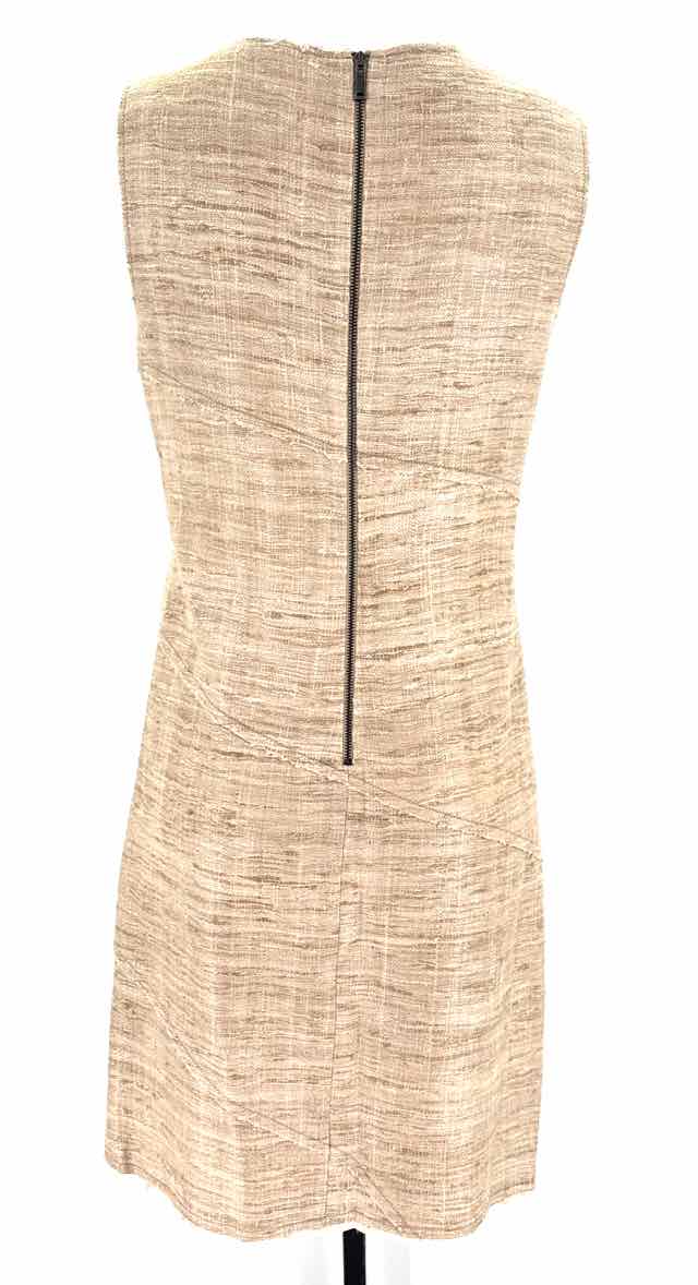 Size 8 TAHARI Tan Linen Dress